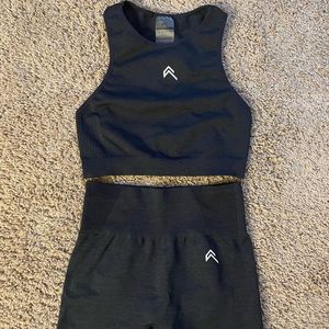 Oner Active Classic Seamless crop top and shorts in black marl